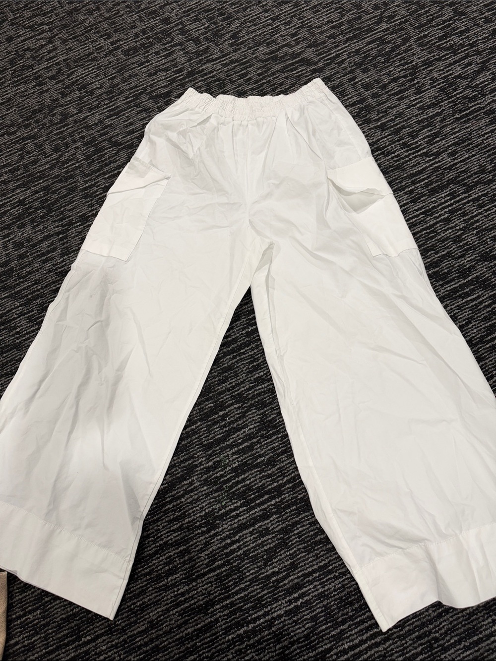 Stateside White Wide-Leg Cargo Trousers